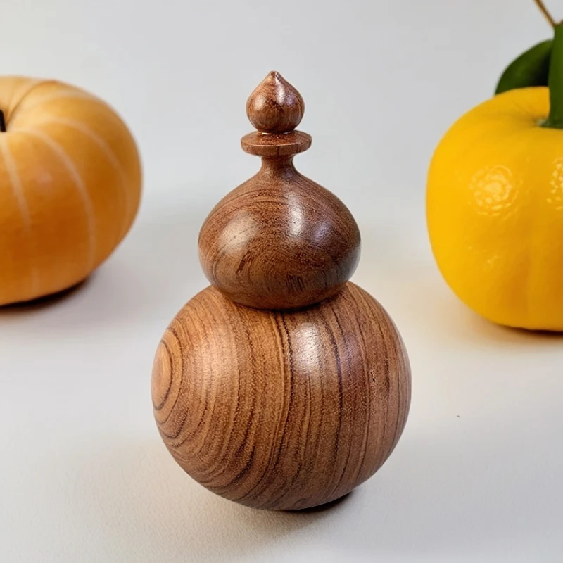 MUYUANLU/木源路实木牙签筒家用高档牙签盒创意葫芦形客厅小摆件