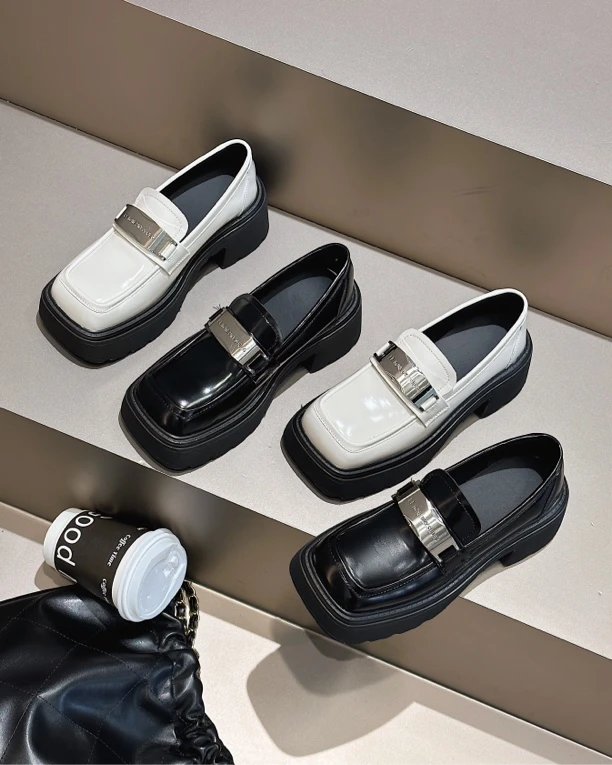 1690达思图欧洲站乐福鞋女春季新款方头乐福鞋女百搭款