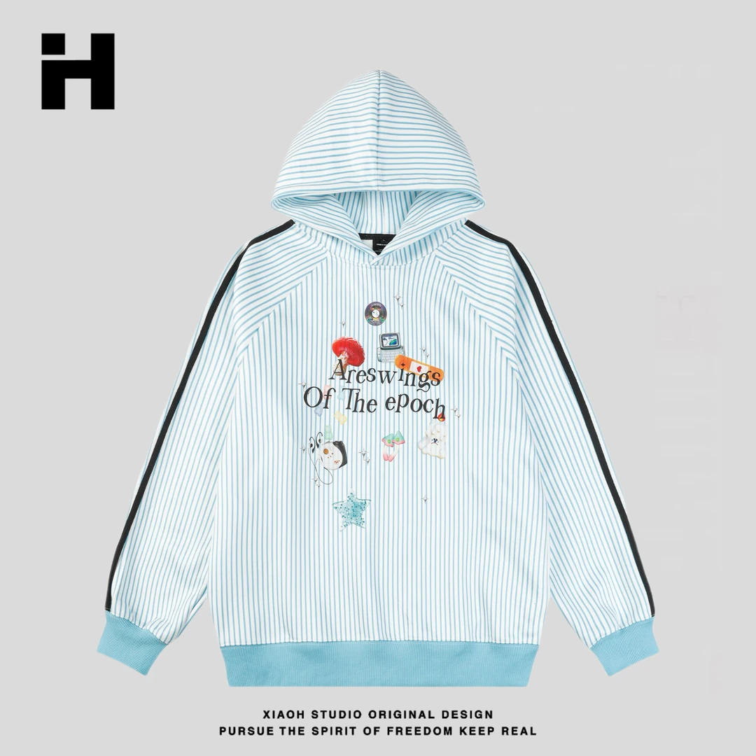 XIAOH美式复古趣味图案印花Blokette运动风男女小众设计感卫衣