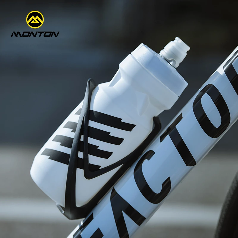 Monton脉腾骑行水壶按压式便携公路车610ml黑白百搭运动户外水杯