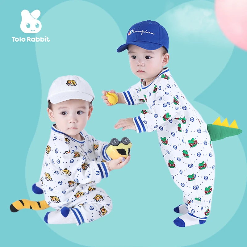 Tolo Rabbit/奇乐兔春季新生连体衣爬服哈衣棉薄款春秋婴儿长袖