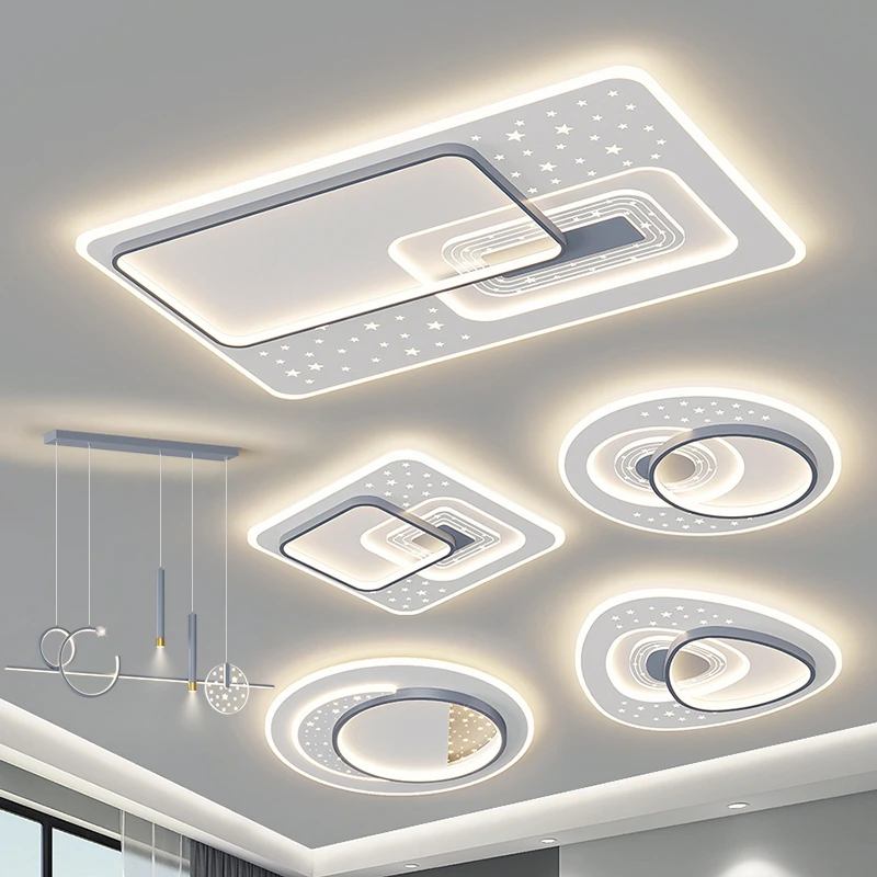 客厅灯2022年新款北欧极简主吸顶灯现代简约大气灯具组合全屋套餐