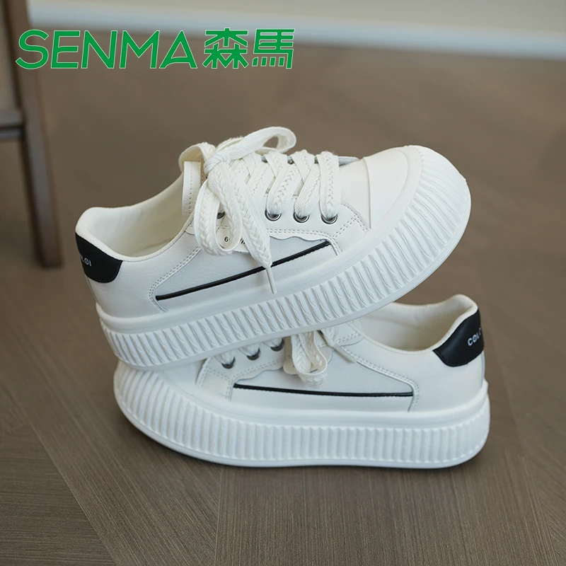森马百搭厚底增高小白鞋女2023新款小众设计感休闲百搭运动板鞋