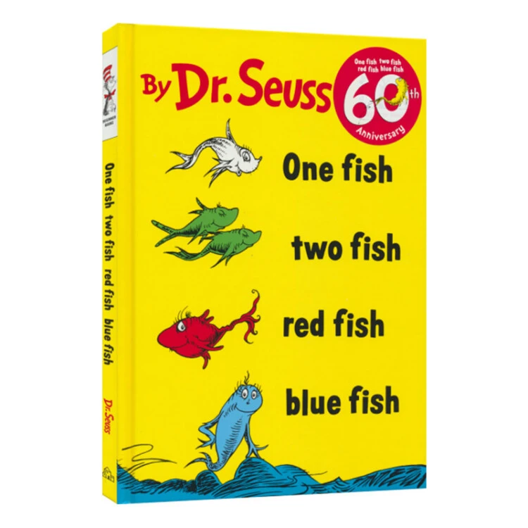 英文原版 一条鱼两条鱼红色的鱼蓝色的鱼 英语绘本 One Fish Two