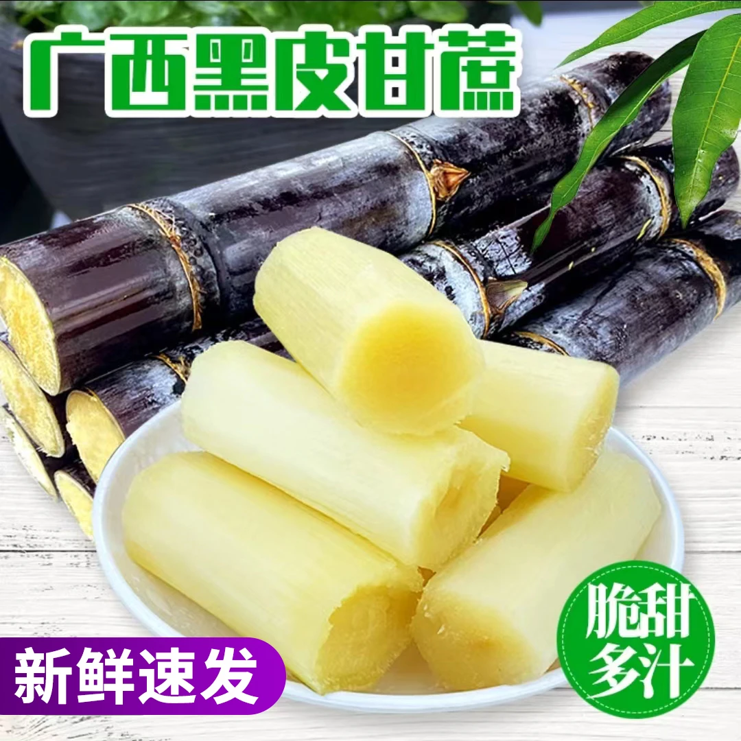 广西黑皮水果甘蔗新鲜现砍精选中段长节应季水果5斤9斤脆甜多汁