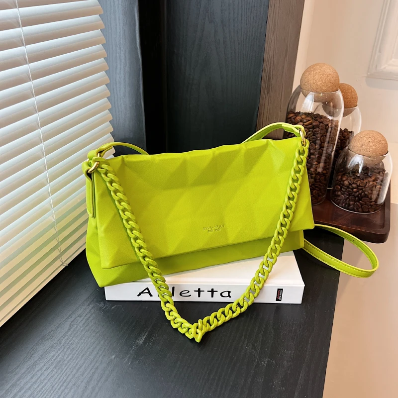 【总少一个包包】小众设计几何菱格女包高级感金属链条单肩斜挎包