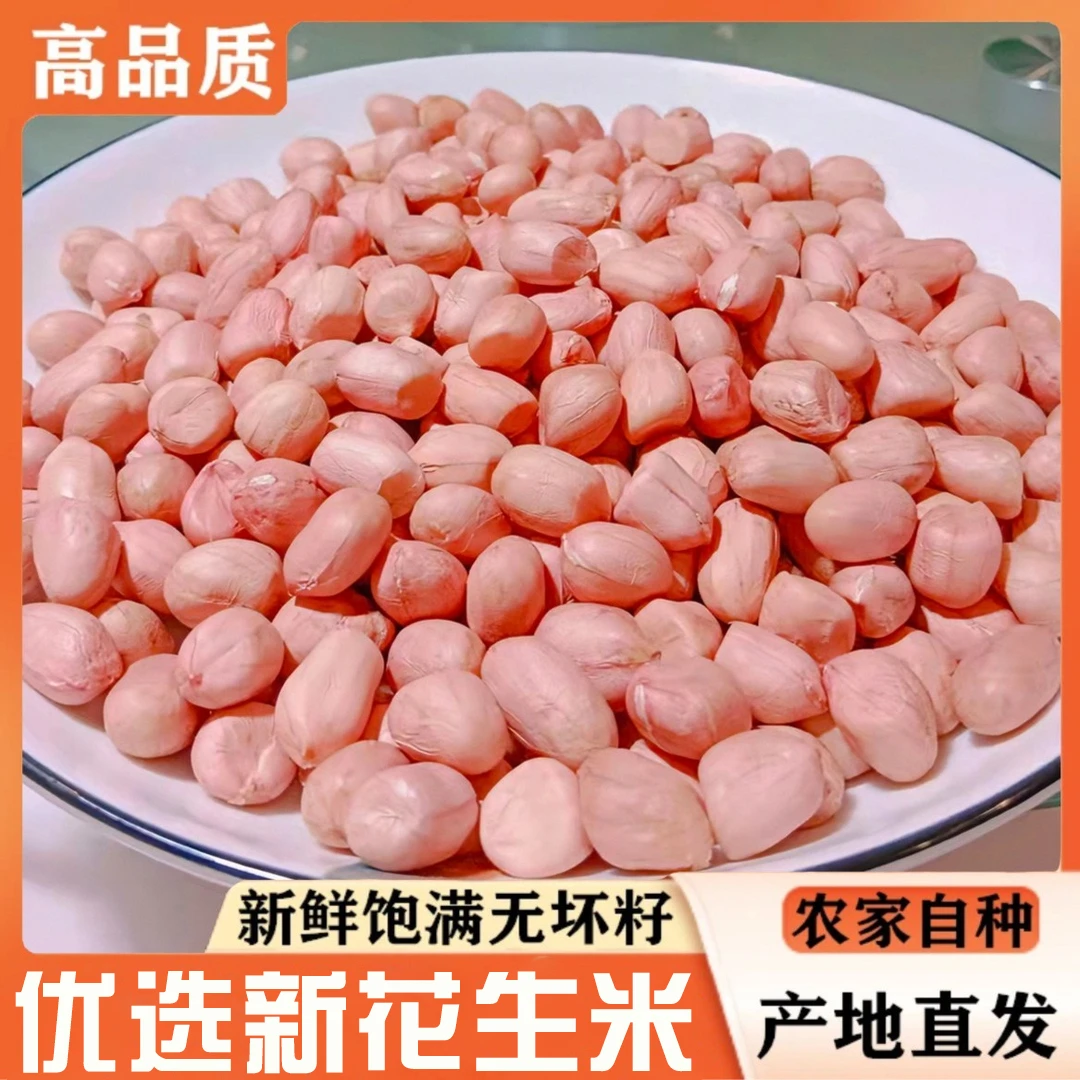 24年新白沙花生米现剥新货无壳粉皮花生新鲜厂家直供批发花生零食