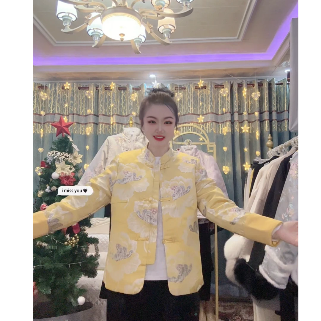 【星姐专属】新中式外套女网红时尚休闲设计师重工冬季中国风立领