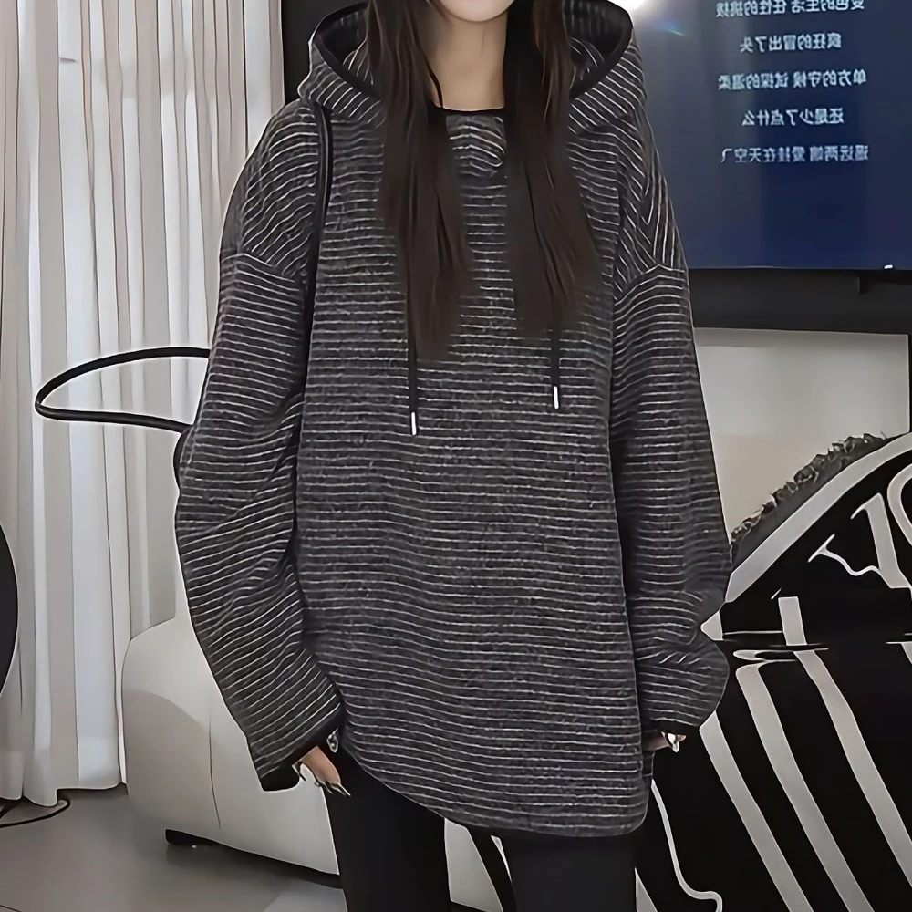 2024新款秋冬连帽立领卫衣宽松休闲韩版上袖上衣LK2500380