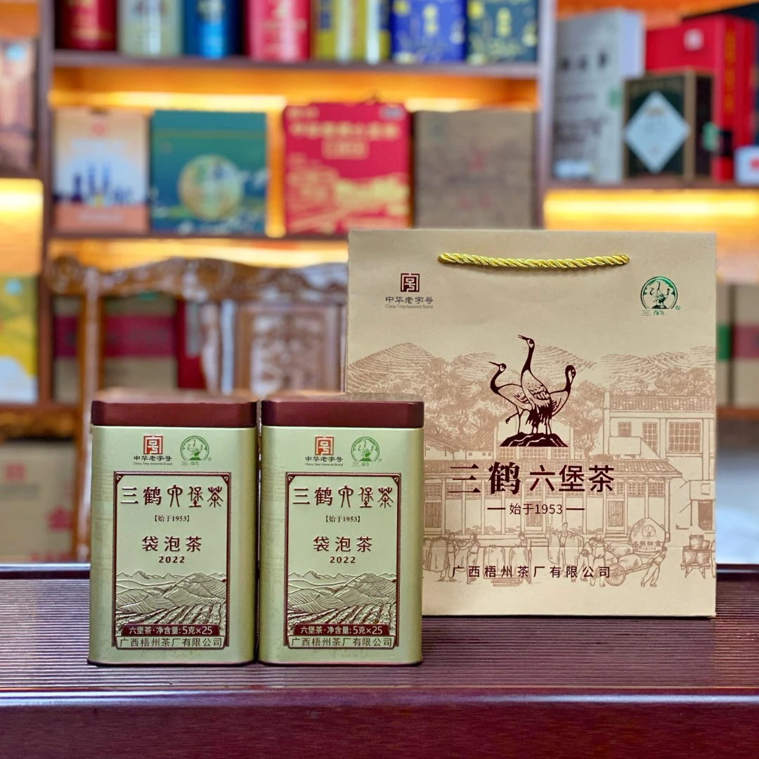 梧州茶厂堡茶2022版【三角袋泡茶】2019年陈化125g罐装