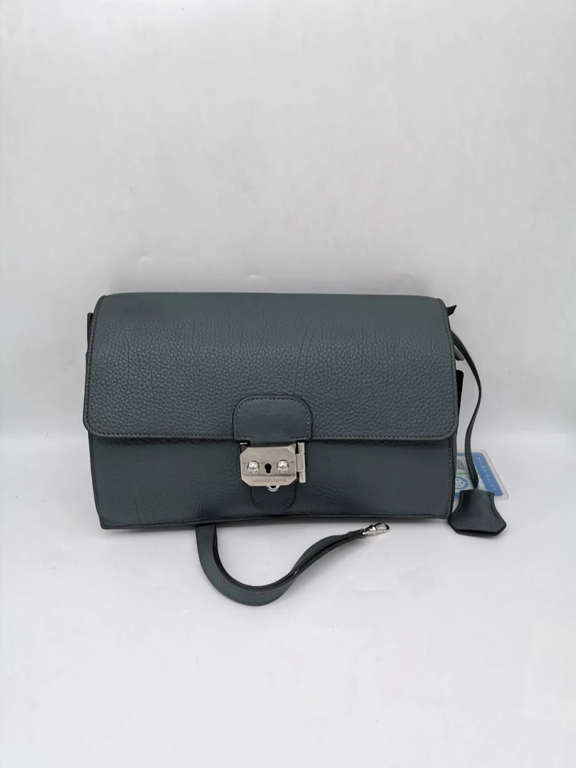 95新 Hermes/爱马仕  95新 15254  爱马仕全皮蓝色手拿包时尚大号