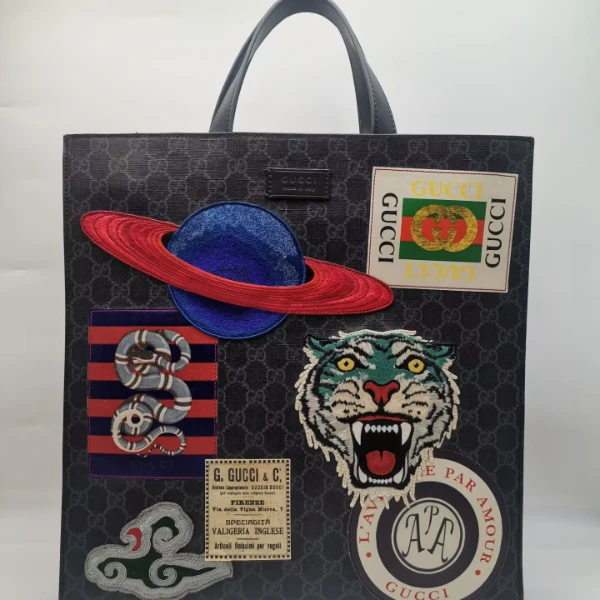 95新 GUCCI/古驰 96新16388特价 GUCCI古驰黑老花飞碟手提托特包