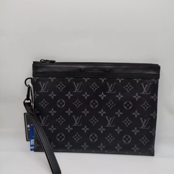 99新 LouisVuitton/路易威登  95新 16545 LV老花手拿包黑武士
