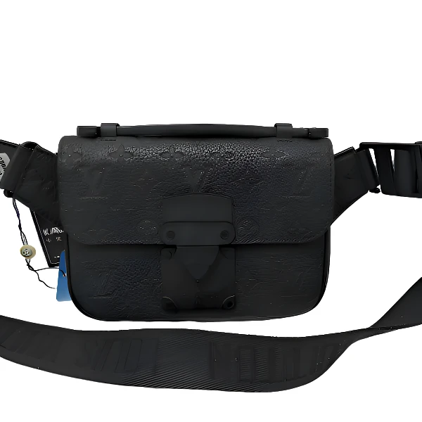 99新 LouisVuitton/路易威登  98新17829 LV SLOCK黑老花压纹腰包