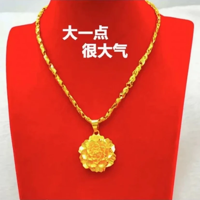 合金项链 【牡丹花项链】2024款妈妈女款时尚百搭女士大气精美