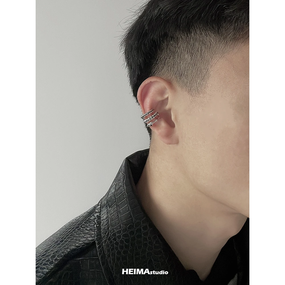 铜合金耳饰 原创龙鳞系列耳骨夹男女无耳洞耳夹冷淡风一体高级耳