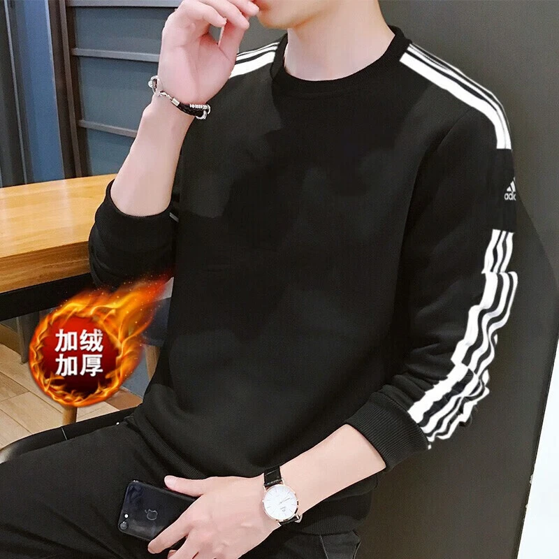 adidas/阿迪达斯卫衣男 2023冬运动服棉质加绒保暖休闲上衣套头衫