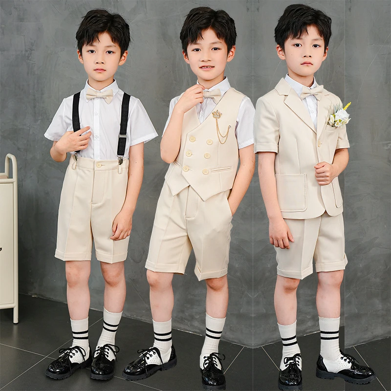 儿童西装套装男童帅气英伦风花童礼服钢琴演出服主持人小西服外套