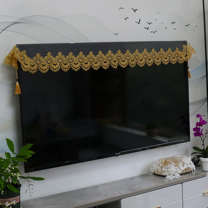 新款蕾丝电视盖巾美式茶几餐桌桌旗鞋柜斗柜电视柜梳妆台防尘盖巾
