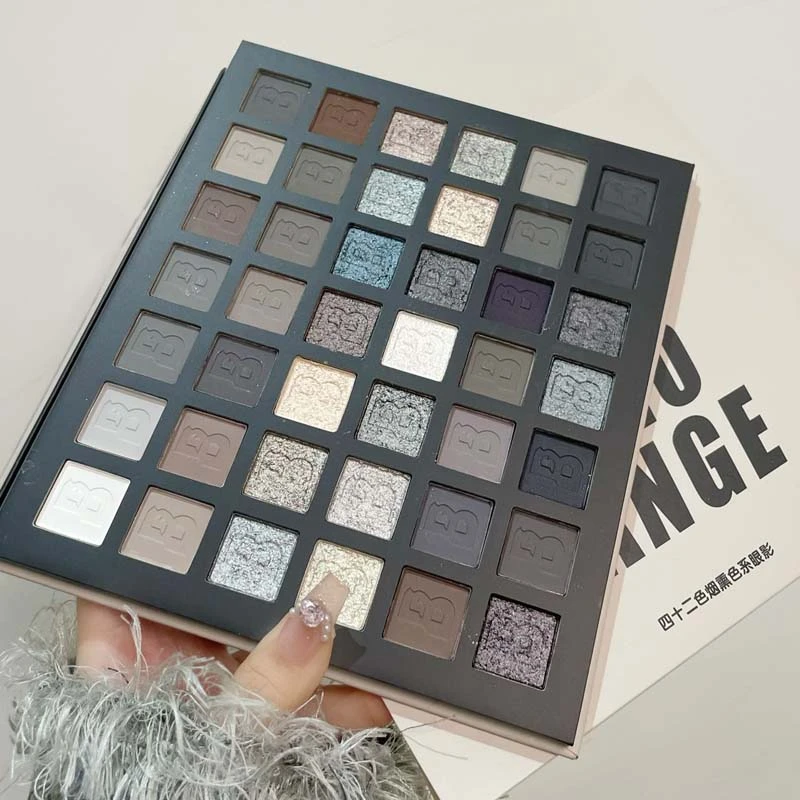 42色眼影盘~爆闪破碎牛郎灯泡眼影提亮高光眼线烟熏ins珠光