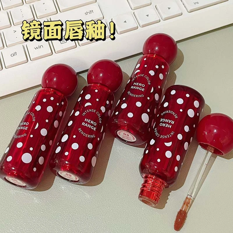 氛围感拉满~绮丽朱颜镜面唇釉低饱和灰粉色伪素颜显白学生党裸妆
