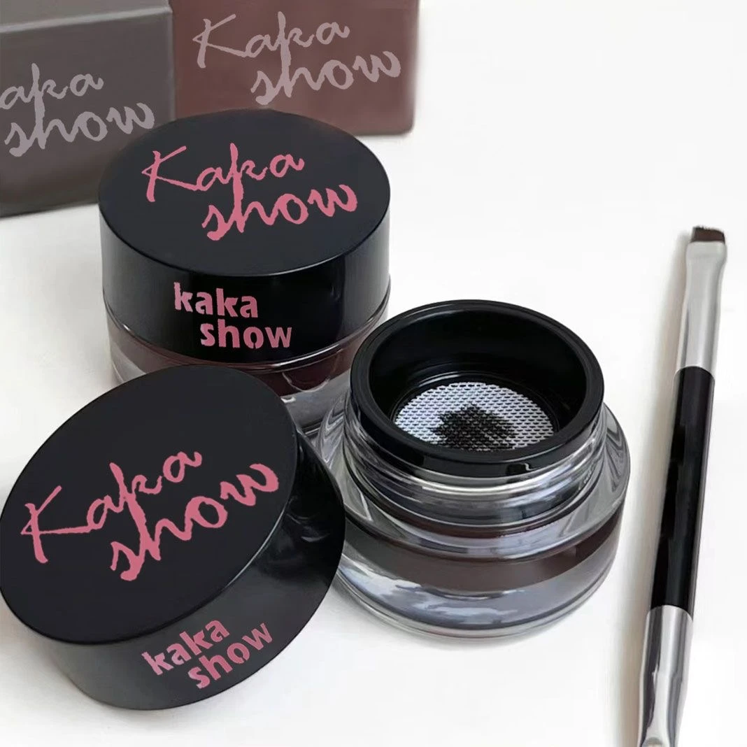 自然野生眉!kakashow雾感气垫眉膏自然持妆可画眼线眉粉双头刷子