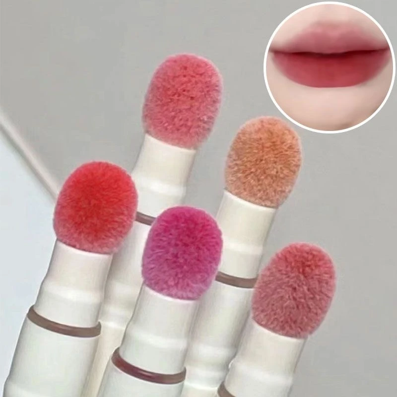 【买一送一】毛绒气垫唇霜哑光丝绒唇泥橘按压式口红朵子新品唇釉