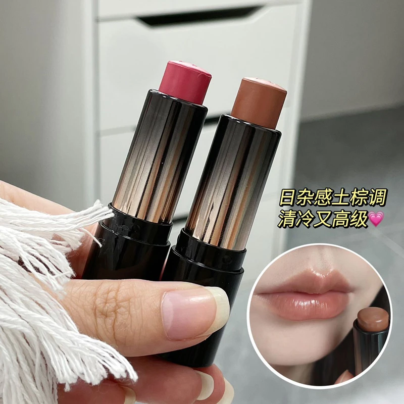 新品清冷感樱粉RED口红显色自然滋润保湿素颜显白唇釉唇膏不沾杯