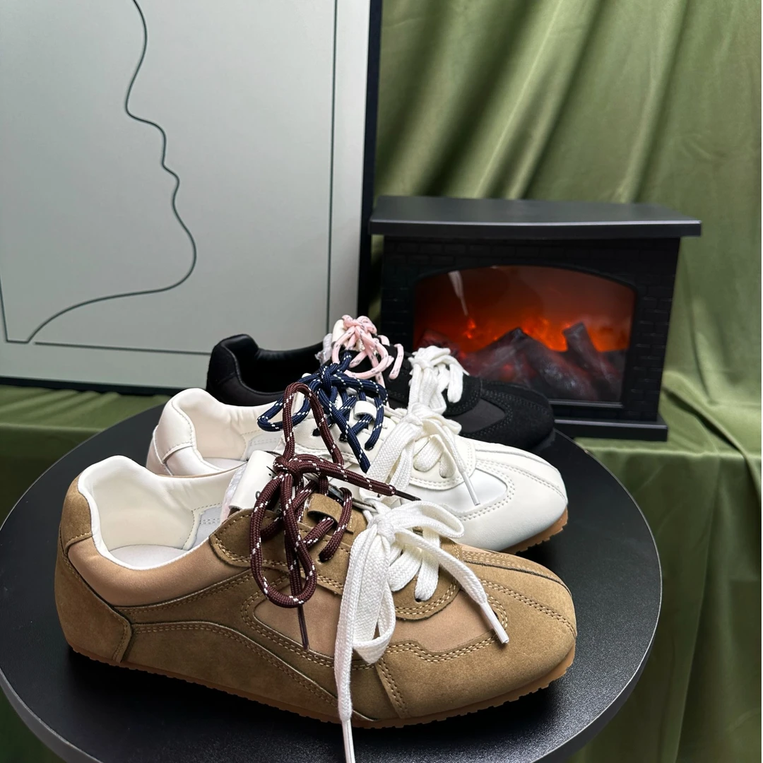 元元家·韩系德迅鞋女2024秋季系带低帮运动休闲鞋百搭小众潮流鞋