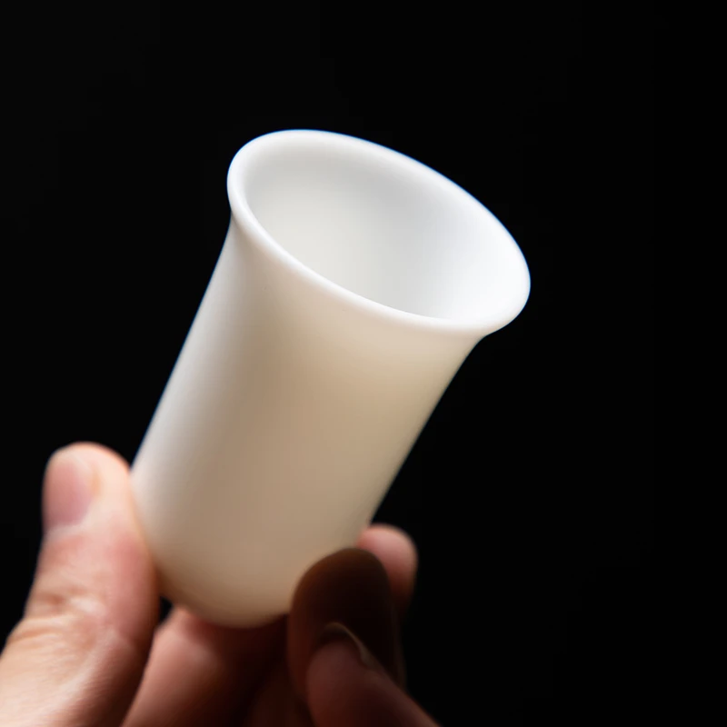 白瓷闻香杯高档羊脂玉主人杯女款品茗杯陶瓷纯白小茶杯单杯岩茶杯