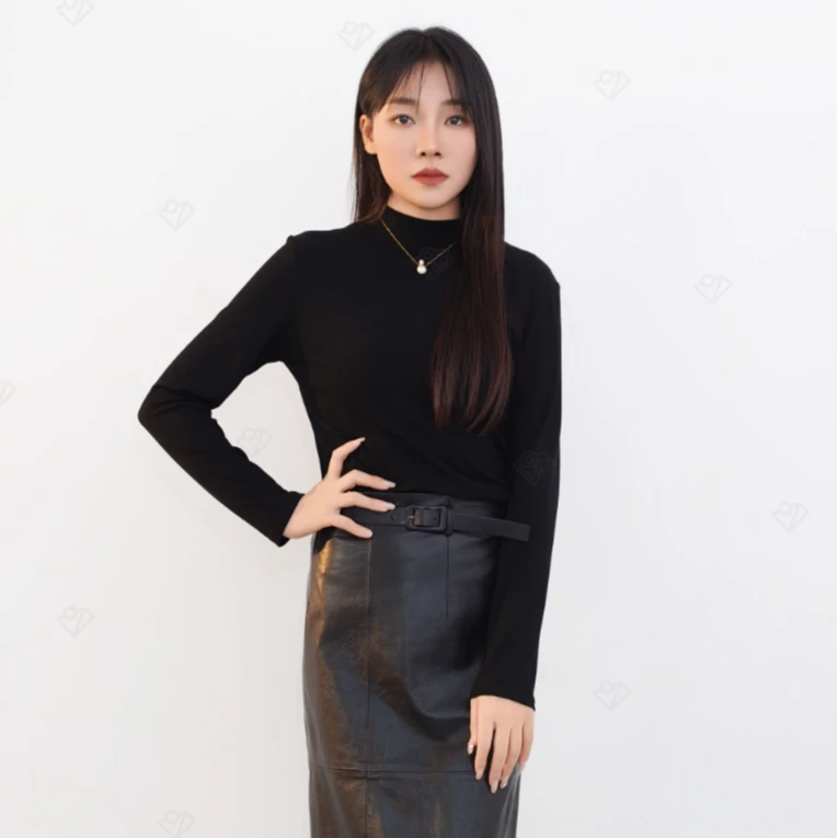 【小白云专属】半高领纯色莫代尔棉打底衫百搭显瘦修身保暖长袖t恤