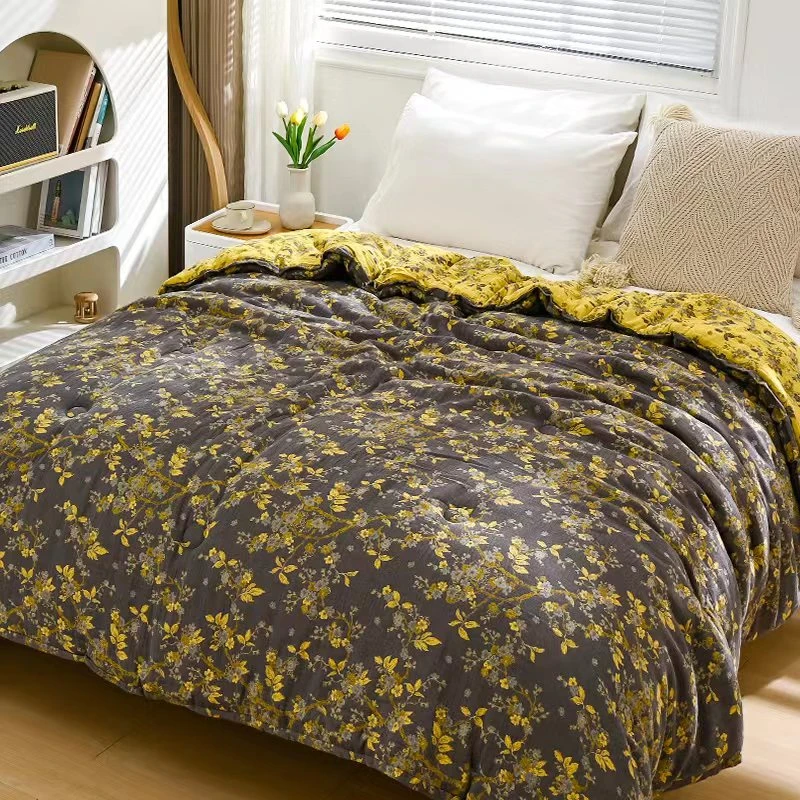 【梅花颂】八斤 200*230cm全棉双层纱保暖被亲肤可机洗轻奢