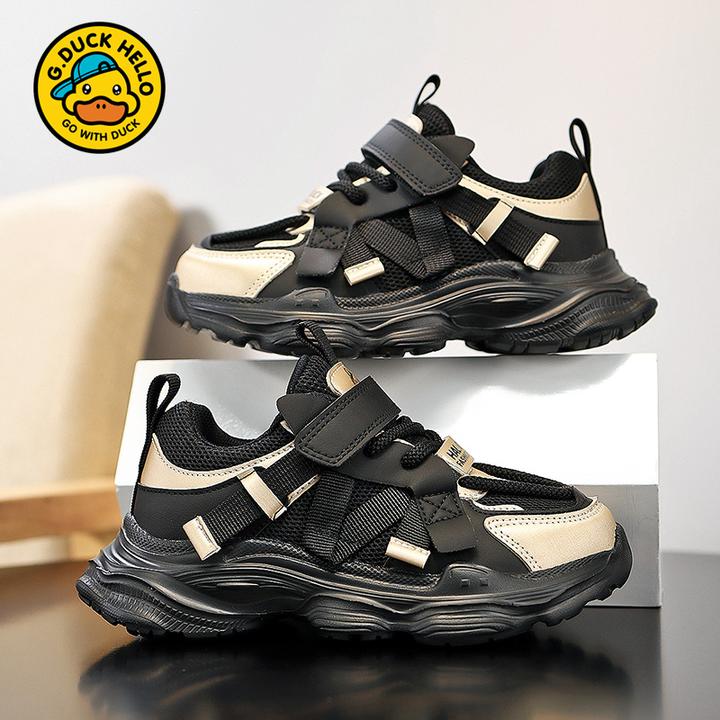 小黄鸭童鞋男女童童鞋子春秋新款2024透气网面男女童运动老爹鞋潮
