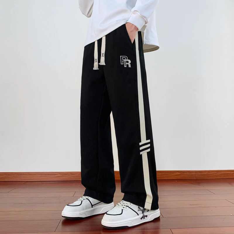 青少年休闲时尚卫裤男款春秋季新款港风运动潮流百搭宽松直筒长裤
