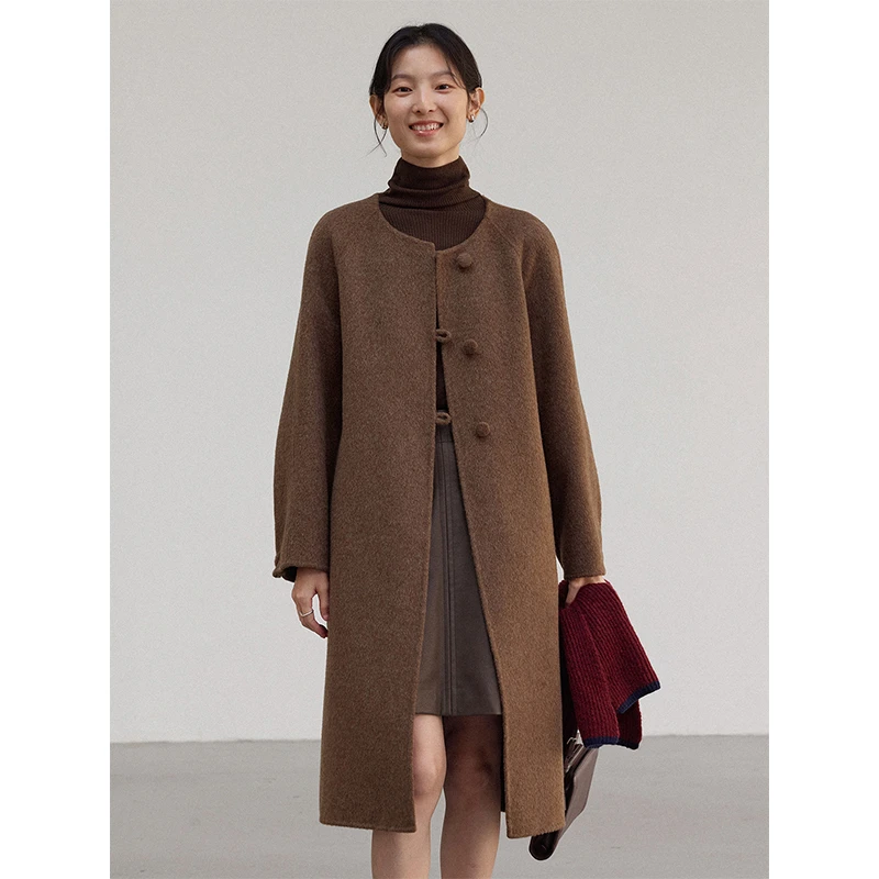 素典【卡夫卡】纯羊毛双面呢子大衣简约高级感气质毛呢外套2360