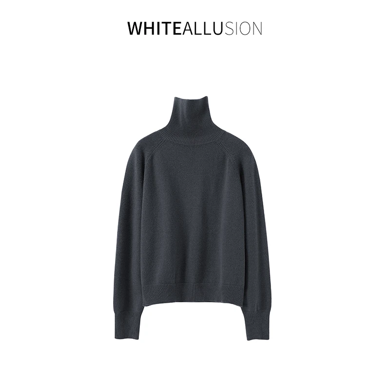 素典【冬日雪松】宽松慵懒感毛衣~高领加厚简约气质套头针织衫3101