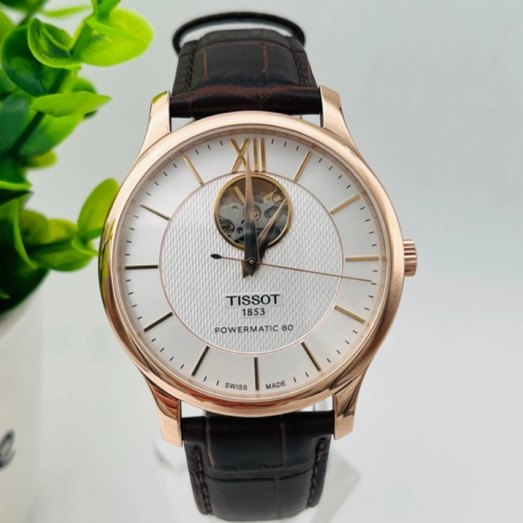 99新 Tissot/天梭 奢宝/俊雅/40尺寸/80机芯/渐金/镂空/瑞士男表