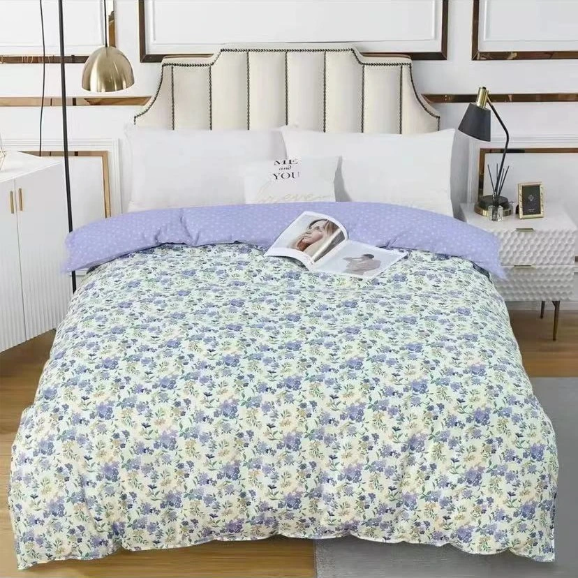 【甜甜家】小清新风精梳棉100%棉全棉小被套-茉莉-紫