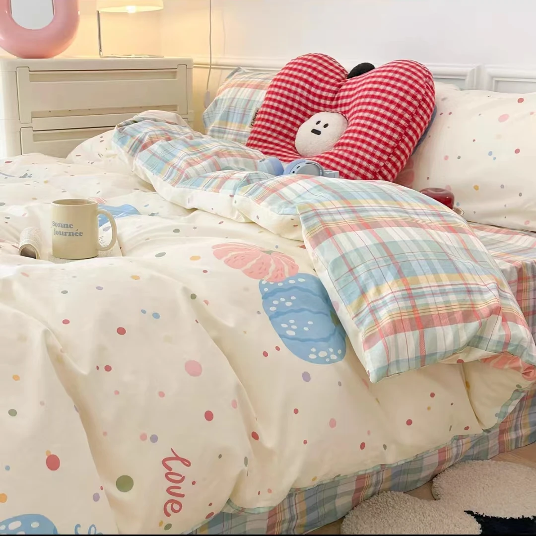 【甜甜家】南瓜派对：100支高支高密小清新100棉三件套