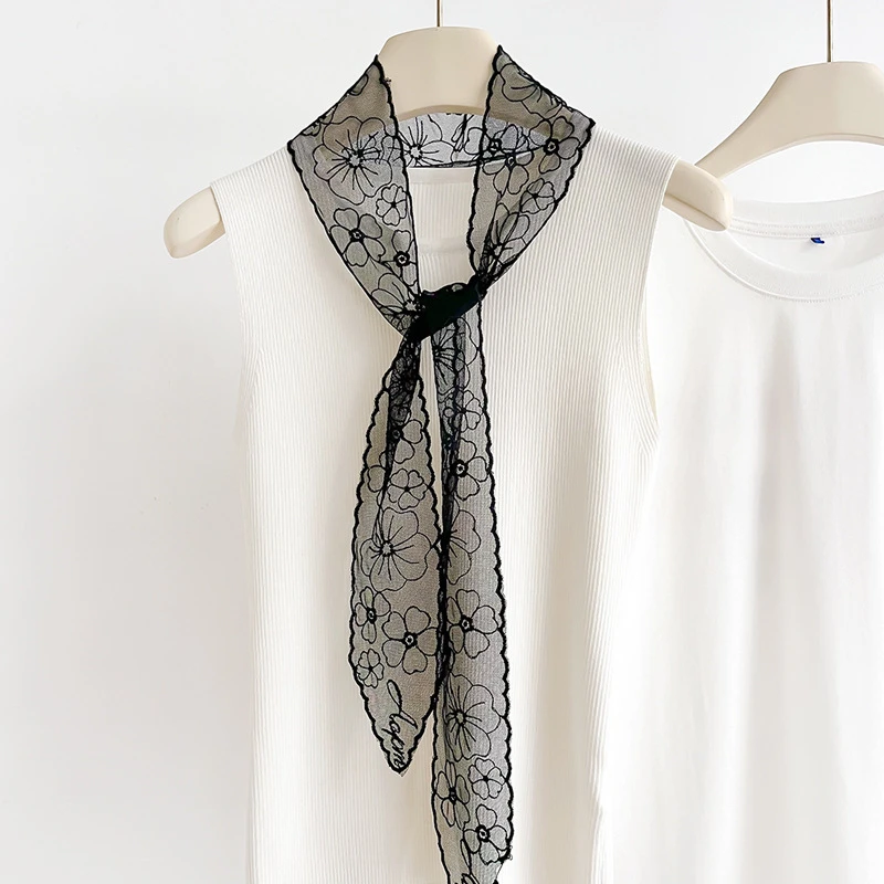 复古蕾丝飘带高级感腰带双面长条丝带女装饰围巾小丝巾项链编发潮