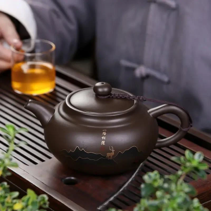 紫砂茶壶原矿仿古壶功夫茶具家用泡茶壶大容量单壶泡茶器450毫升
