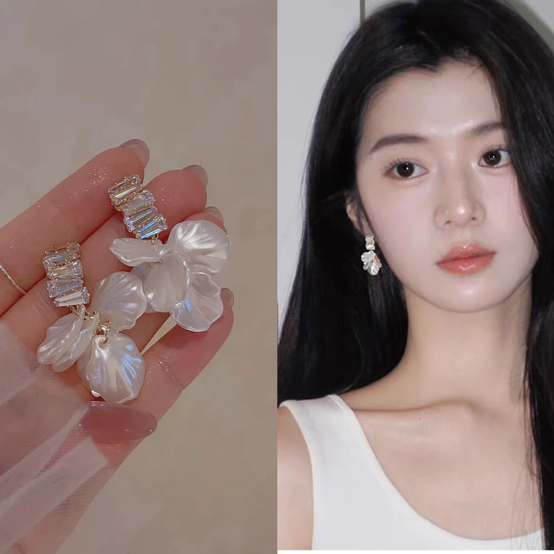 铜合金耳饰 无耳洞「梦枕星河」法式花朵耳针气质耳坠蚊香盘耳夹