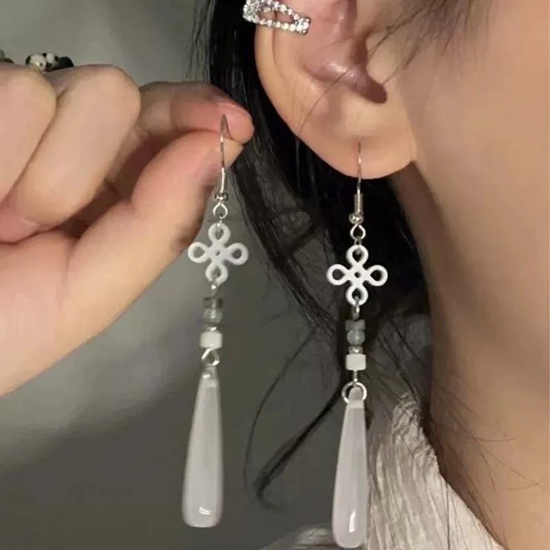 铜合金耳饰 无耳洞「云深不知处」新中式耳环古风流苏蚊香盘耳夹女