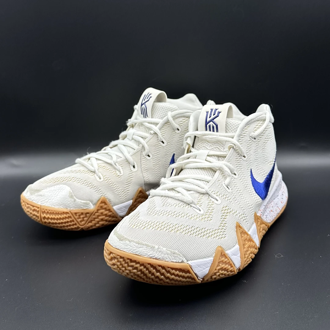 90新/Nike 欧文4 德鲁大叔 41码 篮球鞋/奶白蓝/已换底 鞋头掉漆