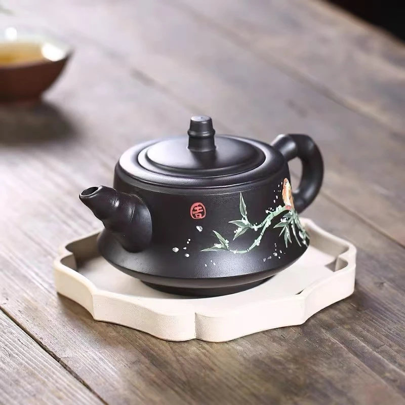 宜兴原矿紫砂手工壶竹节雅竹