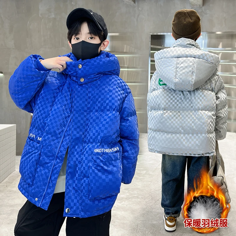 儿童装男童羽绒服冬装2023新款中长款中大童保暖白鸭绒加厚外套潮