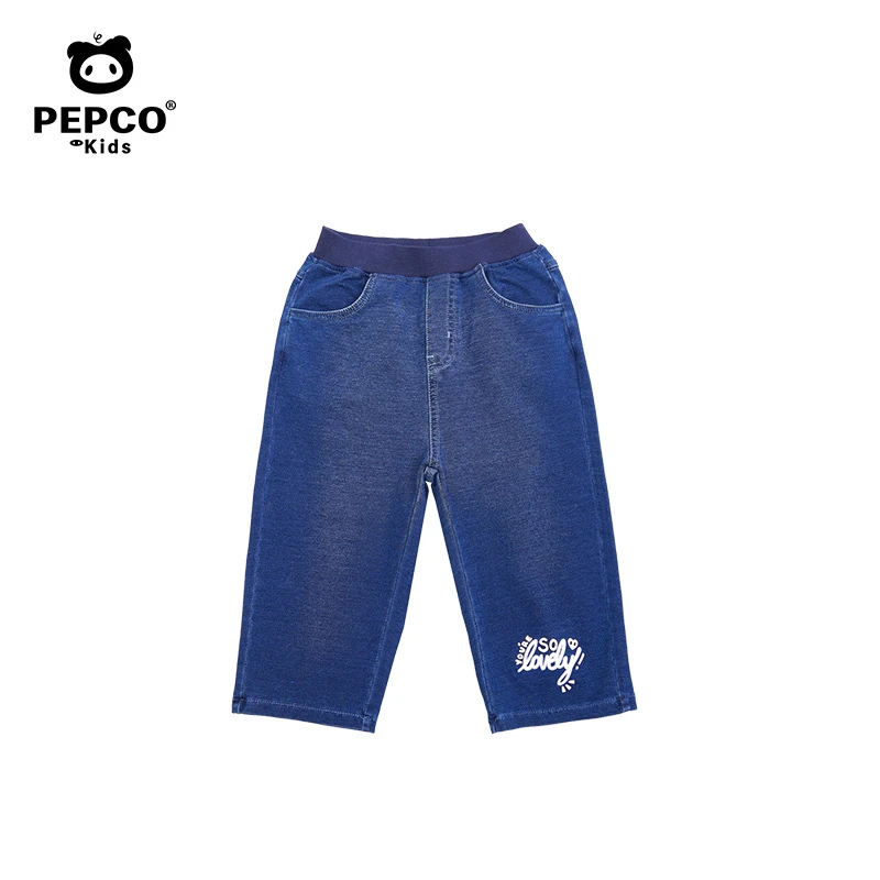 (特卖断码) 822222207 小猪班纳童装女童柔软针织牛仔七分裤