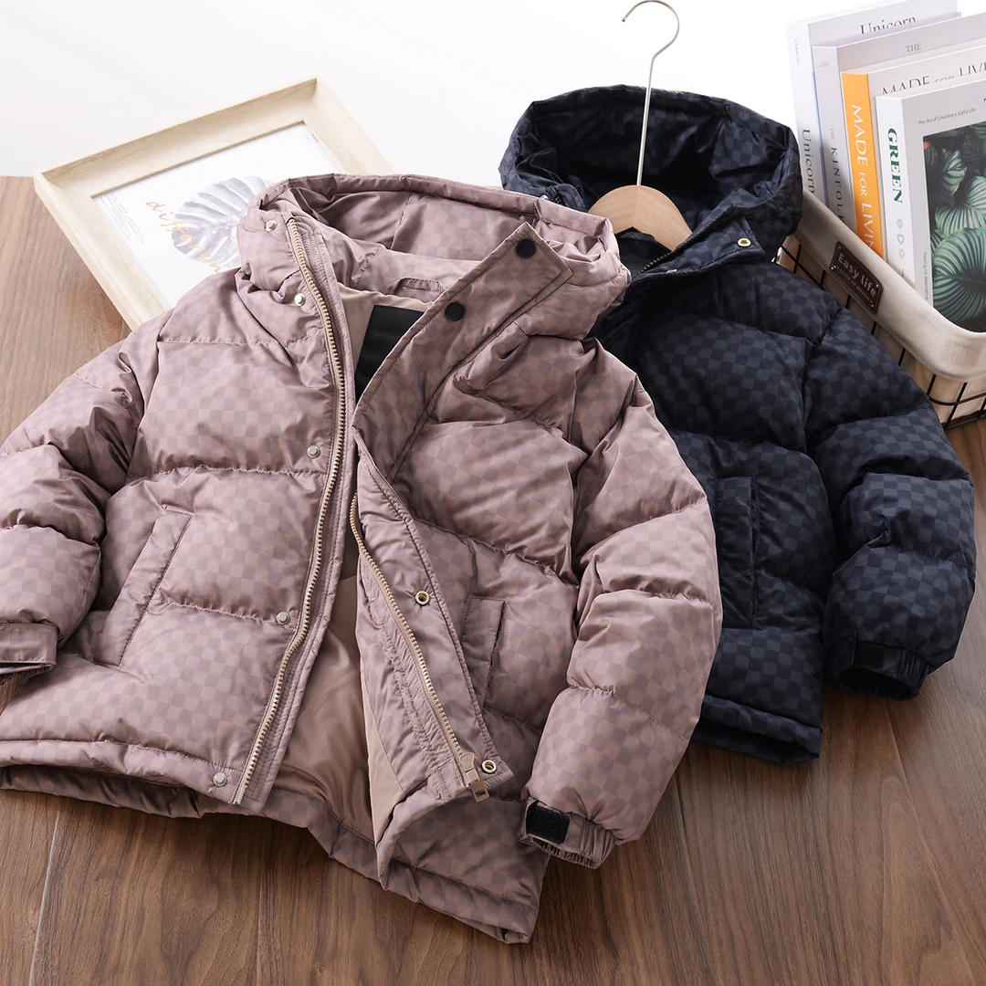 F2489童装男童羽绒服男女中大童加厚面包服冬季新款保暖外套