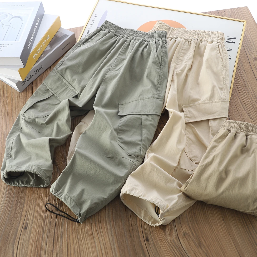 伞兵裤夏款中大童休闲裤夏季男童女童弹力舒适防蚊裤工装裤24XK01