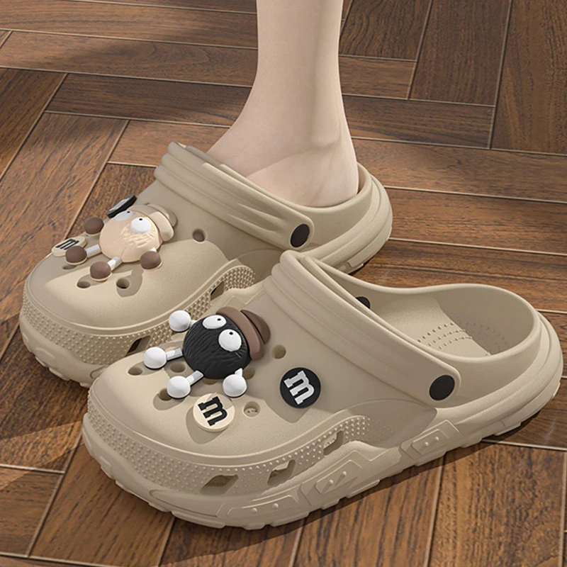 洞洞鞋女夏季可外穿2025新款沙滩防滑海边网红厚底踩屎感凉拖鞋男